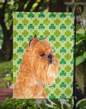 Load image into Gallery viewer, Brussels Griffon St. Patrick's Day Shamrock Portrait Garden Flag – Decorative Outdoor Yard Flag