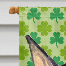Load image into Gallery viewer, Doberman St. Patrick's Day Shamrock Portrait Flag Canvas House Size
