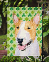 Load image into Gallery viewer, Bull Terrier St. Patrick's Day Shamrock Portrait Garden Flag – Decorative Outdoor Yard Flag