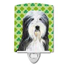 Load image into Gallery viewer, Bearded Collie St. Patrick's Day Shamrock Portrait Ceramic Night Light SS4428CNL