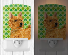 Load image into Gallery viewer, Norwich Terrier St. Patrick's Day Shamrock Portrait Ceramic Night Light SS4430CNL