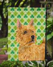 Load image into Gallery viewer, Norwich Terrier St. Patrick's Day Shamrock Portrait Garden Flag – Decorative Outdoor Yard Flag