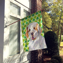 Load image into Gallery viewer, Clumber Spaniel St. Patrick's Day Shamrock Portrait Flag Canvas House Size