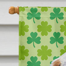 Load image into Gallery viewer, Clumber Spaniel St. Patrick's Day Shamrock Portrait Flag Canvas House Size