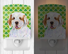 Load image into Gallery viewer, Clumber Spaniel St. Patrick's Day Shamrock Portrait Ceramic Night Light SS4431CNL