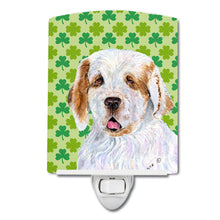 Load image into Gallery viewer, Clumber Spaniel St. Patrick's Day Shamrock Portrait Ceramic Night Light SS4431CNL