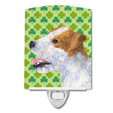 Load image into Gallery viewer, Jack Russell Terrier St. Patrick's Day Shamrock Portrait Ceramic Night Light SS4435CNL