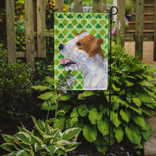 Load image into Gallery viewer, Jack Russell Terrier St. Patrick's Day Shamrock Portrait Garden Flag – Decorative Outdoor Yard Flag