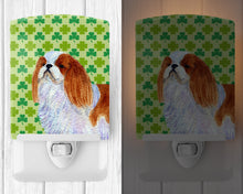 Load image into Gallery viewer, English Toy Spaniel St. Patrick's Day Shamrock Portrait Ceramic Night Light SS4438CNL