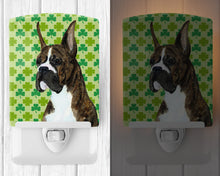 Load image into Gallery viewer, Boxer St. Patrick's Day Shamrock Portrait Ceramic Night Light SS4439CNL