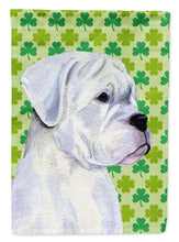 Load image into Gallery viewer, Boxer St. Patrick's Day Shamrock Portrait Flag Canvas House Size