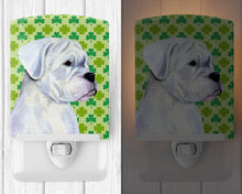 Load image into Gallery viewer, Boxer St. Patrick's Day Shamrock Portrait Ceramic Night Light SS4440CNL