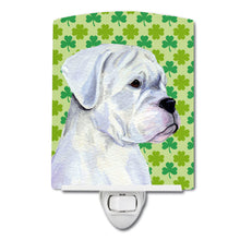 Load image into Gallery viewer, Boxer St. Patrick's Day Shamrock Portrait Ceramic Night Light SS4440CNL