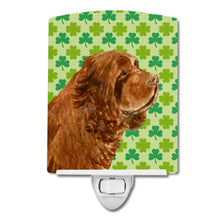 Load image into Gallery viewer, Sussex Spaniel St. Patrick's Day Shamrock Portrait Ceramic Night Light SS4441CNL