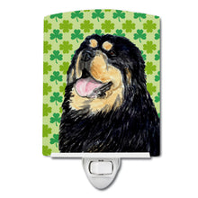 Load image into Gallery viewer, Tibetan Mastiff St. Patrick's Day Shamrock Portrait Ceramic Night Light SS4443CNL