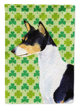 Load image into Gallery viewer, Basenji St. Patrick's Day Shamrock Portrait Flag Canvas House Size