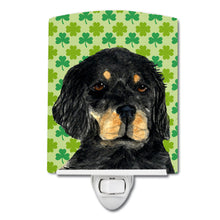 Load image into Gallery viewer, Gordon Setter St. Patrick's Day Shamrock Portrait Ceramic Night Light SS4446CNL