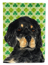 Load image into Gallery viewer, Gordon Setter St. Patrick's Day Shamrock Portrait Garden Flag – Decorative Outdoor Yard Flag