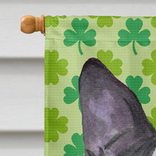 Load image into Gallery viewer, Boston Terrier St. Patrick's Day Shamrock Portrait Flag Canvas House Size