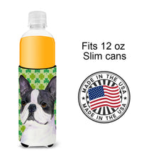 Load image into Gallery viewer, Boston Terrier St. Patrick's Day Shamrock Portrait Slim Can Hugger – Fun &amp; Functional Drink Coolers SS4447MUK