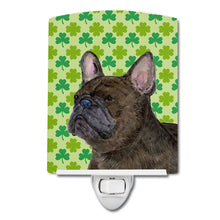Load image into Gallery viewer, French Bulldog St. Patrick's Day Shamrock Portrait Ceramic Night Light SS4450CNL