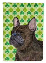 Load image into Gallery viewer, French Bulldog St. Patrick's Day Shamrock Portrait Garden Flag – Decorative Outdoor Yard Flag