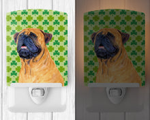 Load image into Gallery viewer, Mastiff St. Patrick's Day Shamrock Portrait Ceramic Night Light SS4451CNL