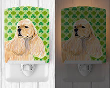 Load image into Gallery viewer, Cocker Spaniel St. Patrick's Day Shamrock Portrait Ceramic Night Light SS4453CNL