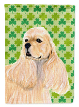 Load image into Gallery viewer, Cocker Spaniel St. Patrick's Day Shamrock Portrait Garden Flag – Decorative Outdoor Yard Flag