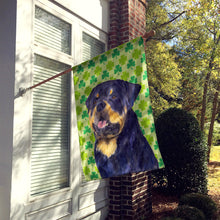 Load image into Gallery viewer, Rottweiler St. Patrick's Day Shamrock Portrait Flag Canvas House Size
