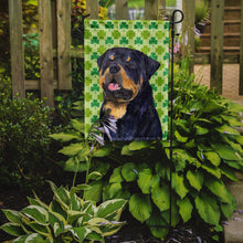 Load image into Gallery viewer, Rottweiler St. Patrick's Day Shamrock Portrait Garden Flag – Decorative Outdoor Yard Flag