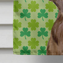 Load image into Gallery viewer, Field Spaniel St. Patrick's Day Shamrock Portrait Flag Canvas House Size