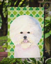 Load image into Gallery viewer, Bichon Frise St. Patrick's Day Shamrock Portrait Garden Flag – Decorative Outdoor Yard Flag
