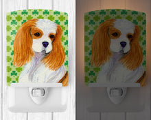 Load image into Gallery viewer, Cavalier Spaniel St. Patrick's Day Shamrock Portrait Ceramic Night Light SS4458CNL