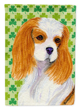 Load image into Gallery viewer, Cavalier Spaniel St. Patrick's Day Shamrock Portrait Garden Flag – Decorative Outdoor Yard Flag