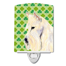 Load image into Gallery viewer, Scottish Terrier St. Patrick's Day Shamrock Portrait Ceramic Night Light SS4461CNL
