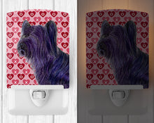 Load image into Gallery viewer, Skye Terrier Hearts Love and Valentine's Day Portrait Ceramic Night Light SS4463CNL