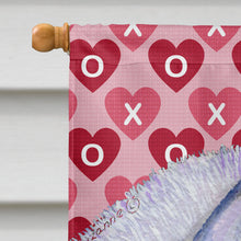 Load image into Gallery viewer, Siberian Husky Hearts Love and Valentine's Day Portrait Flag Canvas House Size