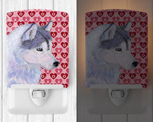 Load image into Gallery viewer, Siberian Husky Hearts Love Valentine's Day Ceramic Night Light SS4464CNL
