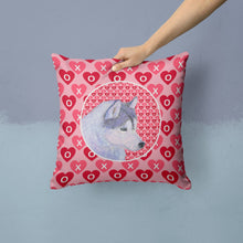Load image into Gallery viewer, Siberian Husky Hearts Love Valentine's Day Throw Pillow - 14x14 Decorative Pillow – Art for Your Home &amp; Patio SS4464PW1414