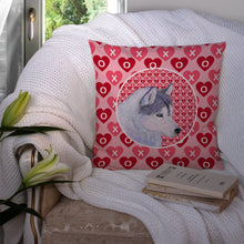 Load image into Gallery viewer, Siberian Husky Hearts Love Valentine's Day Throw Pillow - 14x14 Decorative Pillow – Art for Your Home &amp; Patio SS4464PW1414