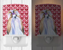 Load image into Gallery viewer, Shih Tzu Hearts Love and Valentine's Day Portrait Ceramic Night Light SS4465CNL