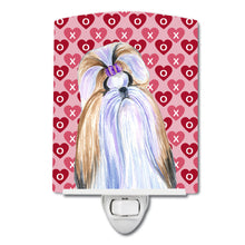 Load image into Gallery viewer, Shih Tzu Hearts Love and Valentine's Day Portrait Ceramic Night Light SS4465CNL