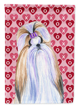 Load image into Gallery viewer, Shih Tzu Hearts Love and Valentine's Day Portrait Garden Flag – Decorative Outdoor Yard Flag