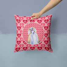 Load image into Gallery viewer, Shih Tzu Hearts Love and Valentine's Day Portrait Throw Pillow - 14x14 Decorative Pillow – Art for Your Home &amp; Patio SS4465PW1414