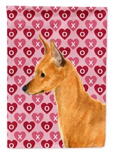 Load image into Gallery viewer, Min Pin Hearts Love and Valentine's Day Portrait Flag Canvas House Size