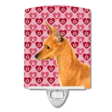 Load image into Gallery viewer, Min Pin Hearts Love and Valentine's Day Portrait Ceramic Night Light SS4466CNL