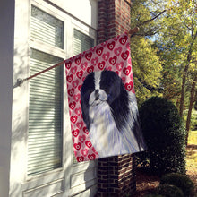Load image into Gallery viewer, Japanese Chin Hearts Love and Valentine's Day Portrait Flag Canvas House Size