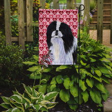 Load image into Gallery viewer, Japanese Chin Hearts Love and Valentine's Day Portrait Garden Flag – Decorative Outdoor Yard Flag