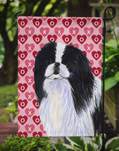 Load image into Gallery viewer, Japanese Chin Hearts Love and Valentine's Day Portrait Garden Flag – Decorative Outdoor Yard Flag